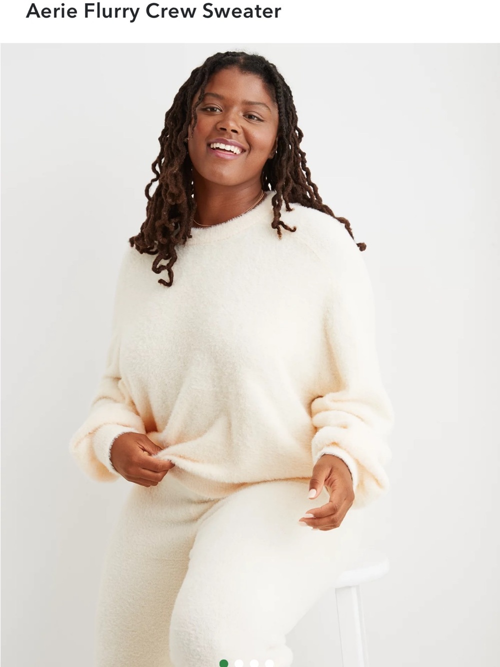 aerie Flurry Crew Sweater - Cream
